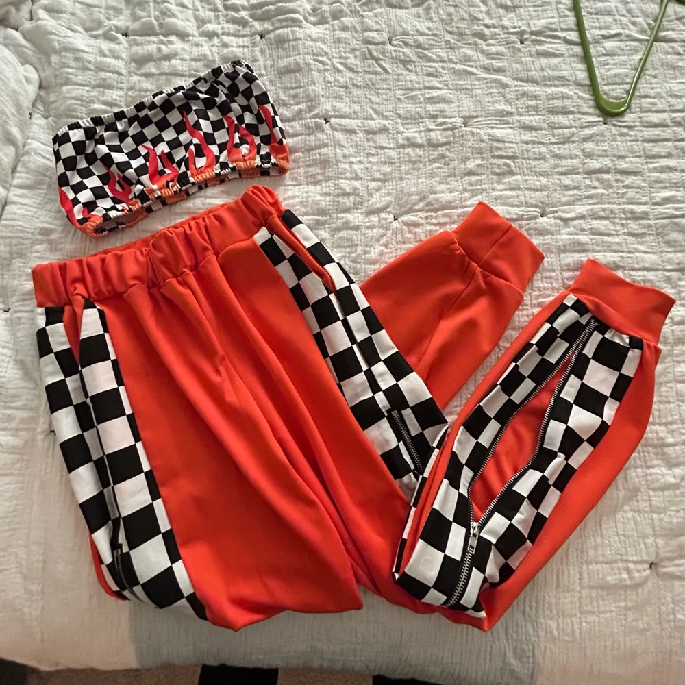 Orange Checkered Set